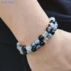 Strand MHS.SUN – Bracelet en pierre naturelle, 8MM, flocon de neige noir, perles de cristal de guérison, Yoga, méditation, énergie, bijoux extensibles pour femmes