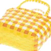 Sacs de rangement tissés, paniers à main, Mini conteneurs en plastique portables pour la maison, sacs à main en paille pour vêtements avec poignée de fête