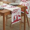Bordslöpare Valentines Day Love Tree Linen Runners Dresser Scarves Decor Romantic Dining Wedding Decoration YQ240330