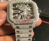 2022 Nya skelett Sier Moiss Anite Diamonds Watch Pass TT Quartz Movement Top Quality Men Luxury Out Sapphire Watch med Box Master6904033