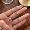 Elegant Design Wedding Crystal Pendant Stainless Steel Chain Jewelry Anniversary Gift Angel Wings Zircon Necklace