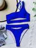 Women's Swimwear Sexy Tummy Cut Out Female Swimsuit High Waist Bikini Women Two-pieces Set Bather Bathing Suit Swim Lady