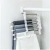 Clothes 5 Hangers Multi Functional Layers Pant Cloth Trousers Hanging Shelf Non-Slip Clothing Organizer Storage Rack FY8668 0330