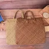 1pcs saco de praia para o verão grandes sacos de palha artesanal tecido tote mulheres bolsas de viagem designer de luxo loja sacos de mão s9Am #