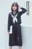 Kreuz Stickerei Schuluniform High School Mädchen Matrosenanzug Cosplay Kostüm Schwarz Kurz LG Sleeve Japanische Anime Uniformen y2Vj #