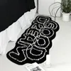 Tapetes Long Tufting Bom Sonho Sala de estar Tapete Preto Letras Brancas Quarto Tapete Corredor Área Tapete Capacho Estético Home Decor