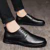 Zapatos casuales 2024 con cordones para hombre, zapatos cómodos para caminar, zapatos Oxford de cuero genuino para hombre, clásicos para boda