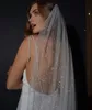 shiny Cathedral One Layer Wedding Bridal Veil Ivory Champagne Color With Comb Customized veil and Wedding Accories h7io#