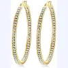 Hoop Huggie Hie Crystal Boucle d'oreille en acier inoxydable pour femmes Bijoux hypoallergéniques Oreilles sensibles Grandes boucles d'oreilles cerceaux Drop Delivery Dhamn