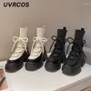 Botas grossas sola salto lace up mulheres meias moda outono estilo britânico redondo all-match 2024 sapatos