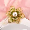 Broches femmes perle émail fleur pour ami unisexe belle fête bureau broche broche bijoux cadeaux