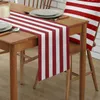 Bordlöpare Röd och vita ränder Hem Bröllopsflagga Mat Centerpieces Decoration Party Dining Long Tracloth YQ240330