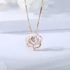 Chaînes accessoires de produits pendentif couleur argent pur incrusté de Zircon collier Rose saint valentin pour envoyer un cadeau à sa petite amie