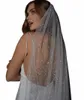 topqueen V101 Sparking véus de noiva Lg Luxo Golden Bride Wedding Veil Catedral Champagne fio colorido com lantejoulas Royal s2Vm #