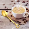 Kaffescoops 8 stycken guldspade form skedar rostfritt stål glass dessert för hem och fest