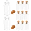 Vaser 24 st små glasflaska transparent driftflaskor kork diy dekorer