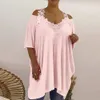 plus Size Tops Women's 2024 Summer Large Size Short Sleeve Solid T -shirt Tee Casual Korean Oversized Slim Fit Pullover Shirt X2jA#