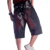 Männer Jeans Plus Größe 30-46 Breite Bein Hip-Hop Schwarz Shorts Männlich Skateboard Swag Baggy Männer Denim Hosen