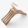 Hangers 4 Pcs/lot Natural Wood Coat Anti-skid Wide Shoulder Seamless Adult Suit Hanger Non-slip Clothes Hanging No Trace