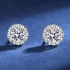 Stud Classic S925 Silver Round Moissanite Diamant Boucles d'oreilles Femmes Bijoux Plaqué Or Blanc 0 5ct 5mm Gift280t