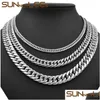 Chains Fashion Jewelry 5Mm 7Mm 9Mm 11Mm Sier Color Stainless Steel Necklace Double Curb Cuban Link Chain For Mens Womens Sc19 Drop Del Otr2F