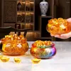 Tigelas de cristal cornucópia suporte de armazenamento de lingote colorido decoração para casa ornamento de mesa