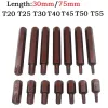 1PC Torx Star Screwdriver Bits 30mm/75mm Hex Shank T20/T25/T30/T40/T45/T50/T55 Impact Driver Magnetic Anti Slip Electric Hex