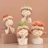 Vases Plants Flower Pot Resin Succulent Planter Little Girl Drop