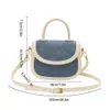 blue Women's Bag 2023 Trend Versatile PU Leather Crossbody Shoulder Bags Small Saddle Bag Panelled Luxury Designer Handbag Sac q9cb#