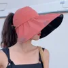 COKK Summer Hat Kobiety Big Brim Outdoor Suncreen Protekcja UV Składana pusta top Sun Female Travel Beach 240320