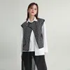 سترات النساء Zhongchuang Rizhen 2024 Spring Diamond Checker طباعة معطف للنساء مع قمة الكتف فضفاضة ونحيفة