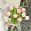 Fleurs décoratives en Silicone au toucher réel, fausses tulipes de haute qualité, décoration de maison, fausses fleurs artificielles pour fête de mariage