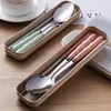 Ensembles de vaisselle 2 / 3pcs Spoon Fork Cutlery Kit portable Kit Portable Vide avec coffre 401 Accessoires de cuisine en acier inoxydable