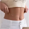 Belly Chains Boho Simple Star Zircon midjebältet Body Chain for Women Summer Beach Bikinis Rave Festival Y2K Accessories Gif Dhgarden Dhwak