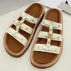 vintage rubber Slipper Mule lady Fashion Flat shoe Summer travel New loafers womans sandal buckle Sliders Leather luxurys Slide beach Casual Shoes Designer sandale