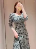 Urban Sexy Dresses Party Neploe Jacquard Bubble Sleeve Japanese Elegant Square Neck Vestido Feminino 2024 French Style Backless Lace U Dh9Ve