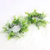 Decorative Flowers 2 Pcs Artificial Garland Ornament Eucalyptus Leaves Wreath Front Door Leaf Iron Welcome Hanging