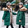 Down Coat 2021 Girl Clothing Winter Warm Hooded Jacket Cotton-Padded Long Clothes Children Thicken Parka Overcoat Faux Fur 4-14 Y Drop Dhged