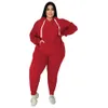 Tendance Plus Taille Femmes Vêtements 2 Pièces Ensembles Fi Poche Sweats À Capuche Couleur Unie Stretch Pantalons Décontractés Costumes Sportswear En Gros 22Qe #