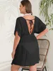 Damen-Bademode 2024 New Cover Up Plus Size Bikini Frauen Badeanzug Cover-up Weiß Badeanzug Strandkleidung Stricken Mesh Kleid yq240330