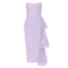 Dress2024 New Minimalist Sexy Strapless Patchwork Lace Slim Fit Side Slit Long Bandage Jumpsuit 262233