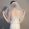 Velos de novia de encaje nupcial para novias Velo de novia de 2 niveles con apliques de cintura corta y velo de novia con peine Velos de tul suaves e6Fl #