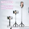 Selfie Monopods Roreta 2024 nouveau trépied pliable sans fil Bluetooth Selfie Stick avec obturateur Bluetooth monopode en acier inoxydable pour tous les téléphones 24329