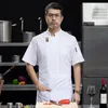 hotel High-End Chef Uniform Short-Sleeved Work Clothes Men'S Women'S Spring And Summer Baking Restaurant Kitchen Din 082e#