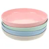 Dinnerware Sets 4 Pcs Flatware Plate Round Plates Serving Plastic Large Dinner Home Dish Salad Child