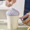 Tazas Taza creativa en forma de helado con tapa Taza linda de cerámica Mango de amor Leche Taza de té Apuesto