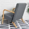 Chair Covers Soild Jacquard Washable Dining Cover Elastic Wingback High Back Sloping Armchairs Slipcover For Home Decor