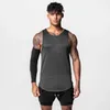 T-shirts pour hommes Core Ventilé Tank Exercice Gym Hommes Débardeur Sans Manches Sweat Stringer Mode Fitness Single Body Fitness Débardeur J240330