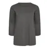 Plus-storlek Spring Autumn Casual Cott T-shirt LG Sleeve Loose Solid Dark Grey Basic Tops Tee Female Large Size Blus 5XL 6XL N5KR#