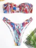 Anel link bandeau bikini 2023 feminino brasileiro banho feminino sexy maiô sólido beachwear banhistas banho de natação terno 240327